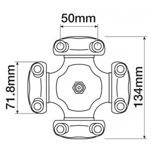 Cruce cardan 71.8 x 50 x 134 mm  04315375,  0431537501, 70272723,  D4315375