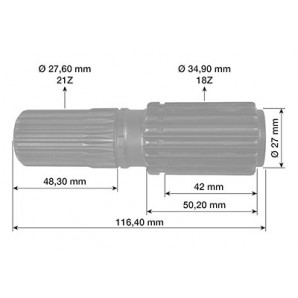 Arbore planetar Case IH 81320C1,  9361407,  F380303020610