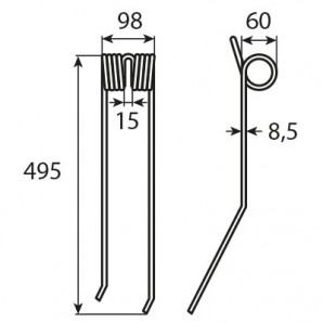 Dinte grebla Kuhn 57701700, KU57701700