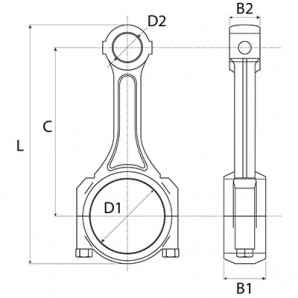 Biela JCB, Massey Ferguson, Landini, Claas 1076816M91, 4236119, 7000515C91, ZZ90013