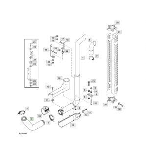 Cot flexibil esapament John Deere RE217832  RE214149