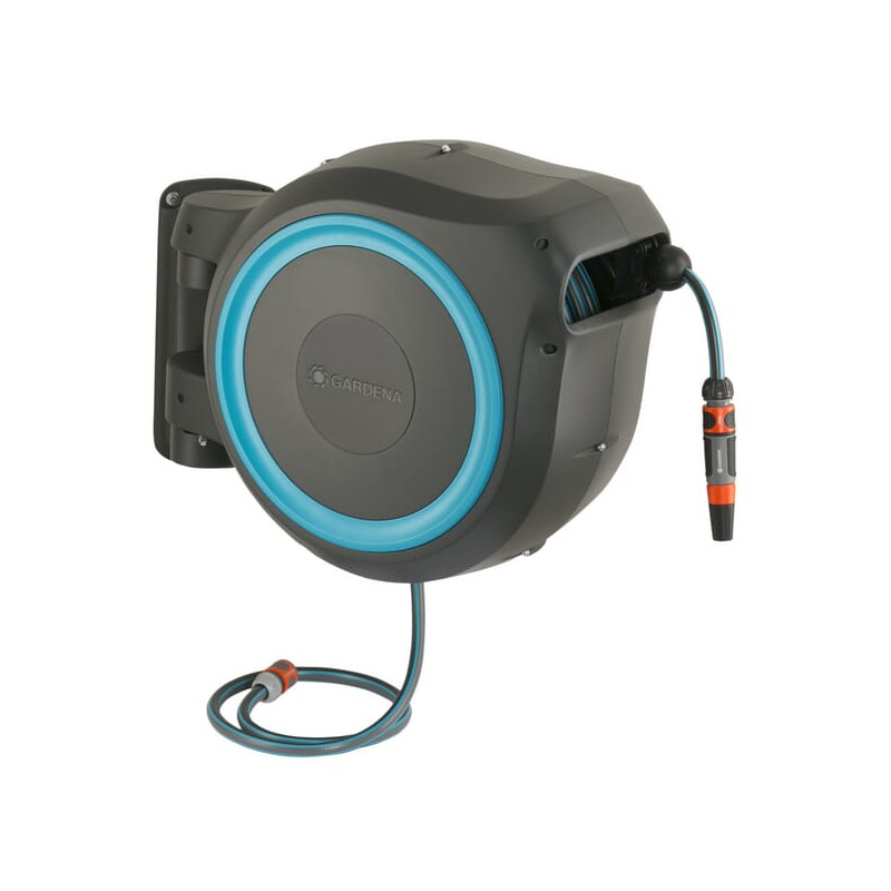 Cutie rola furtun cu montare pe perete XL, 35m 1/2" cu pulverizator
